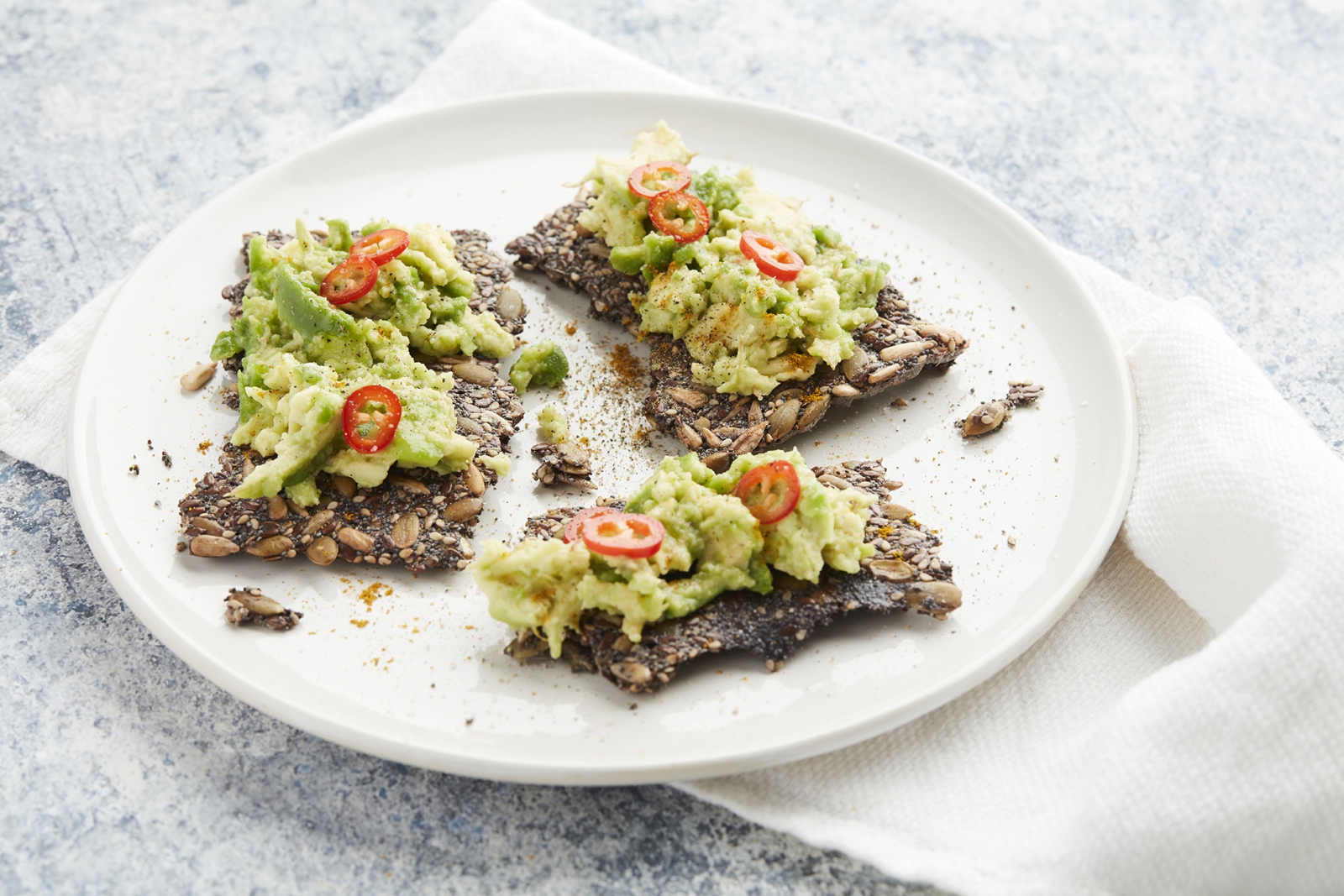 3 Variations of Avocado Toast with Gluten Free Seed Crackers (from my cookbook Keto in 15 Minuten)