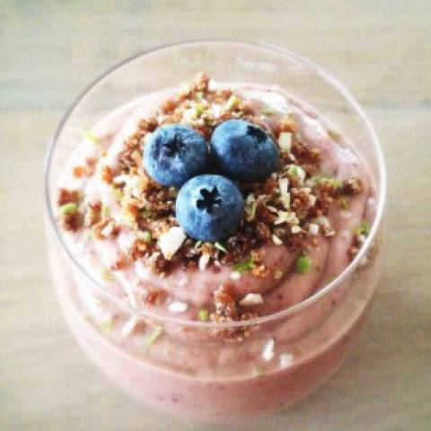 Banana Blueberry Mousse with Lime Fig Crumble