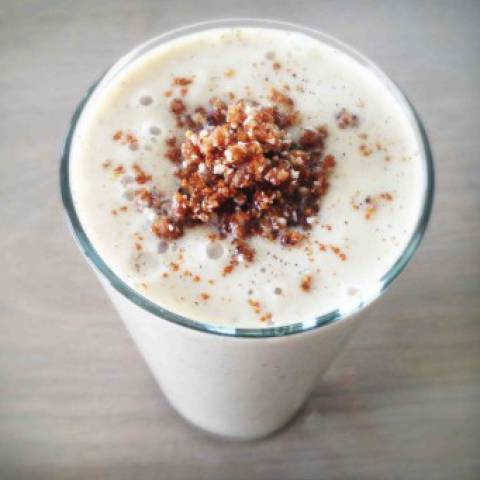 Caramel Apple Pie Shake with Gingerbread Crumble