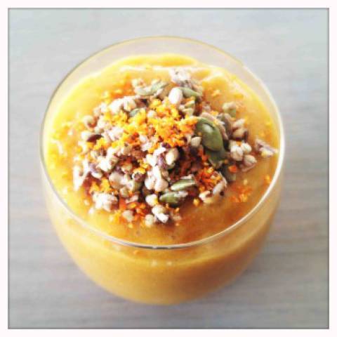 Christmas Persimmon Pudding with Cinnamon Buckwheat Granola