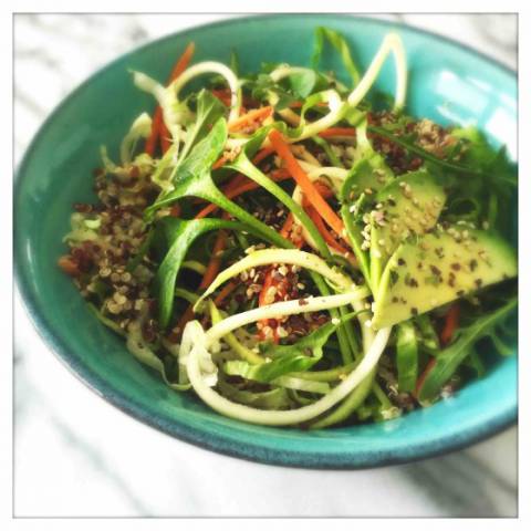Veggie Quinoa Bowl with Ginger Tahini Sauce
