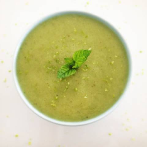 Cucumber Honeydew Soup with Fresh Mint
