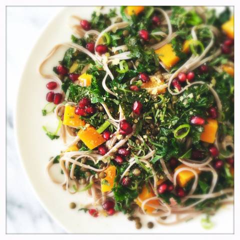 Pasta with Roasted Butternut Squash and Kale
