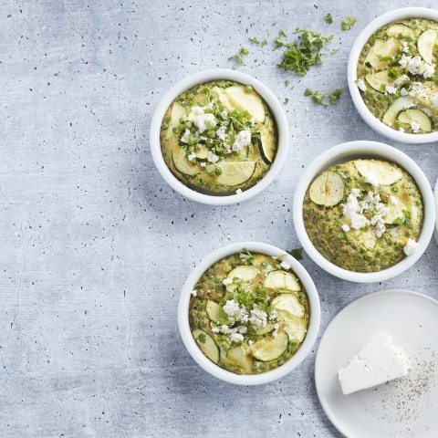 Low Carb Quiche with Peas and Zucchini