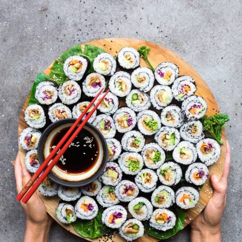 Mushroom Avocado Sushi Rolls (Vegan, Gluten Free) | Inspiration: Anett Velsberg