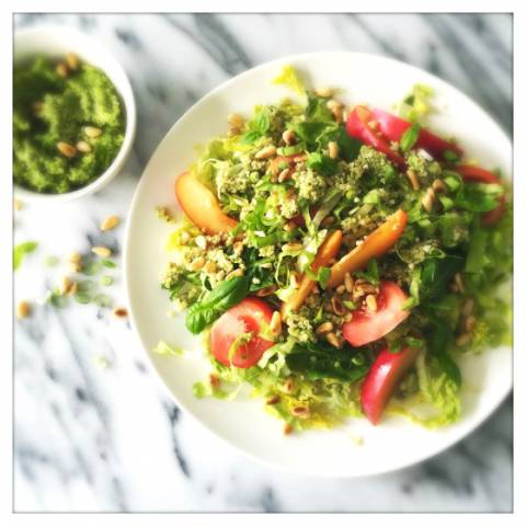 Plum & Pesto Quinoa Salad