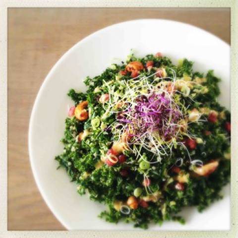 Quinoa Kale Salad with Orange Miso Dressing