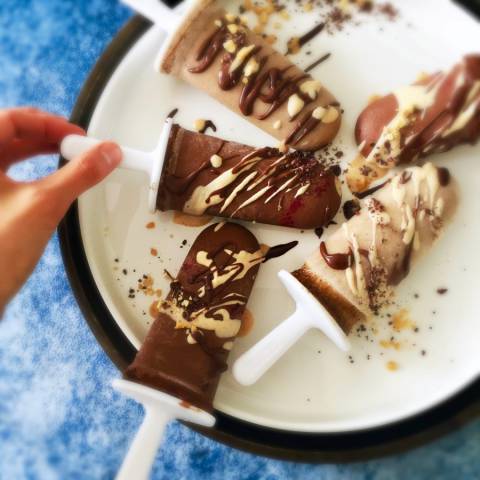 Raspberry Chocolate Ice Cream Popsicles | Easy Vegan Ice Cream Recipe