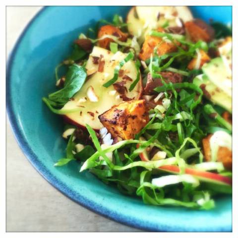 Roasted Sweet Potato Salad with Mustard Dressing