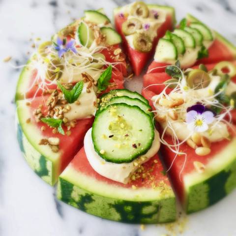 Watermelon Pizza with Nut Cheese | How to make Raw Vegan Cheese