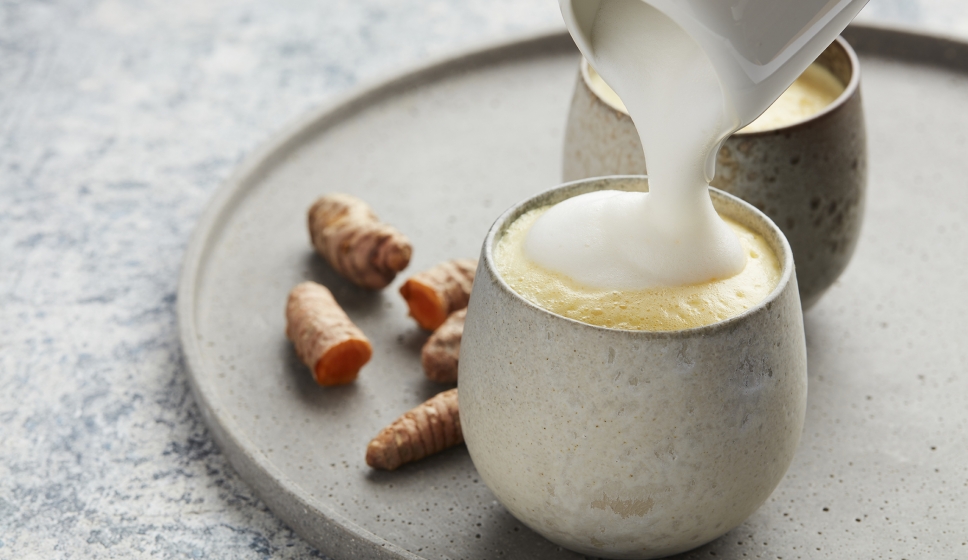 Dairy Free Dalgona Turmeric Latte | Golden Milk Frappuccino