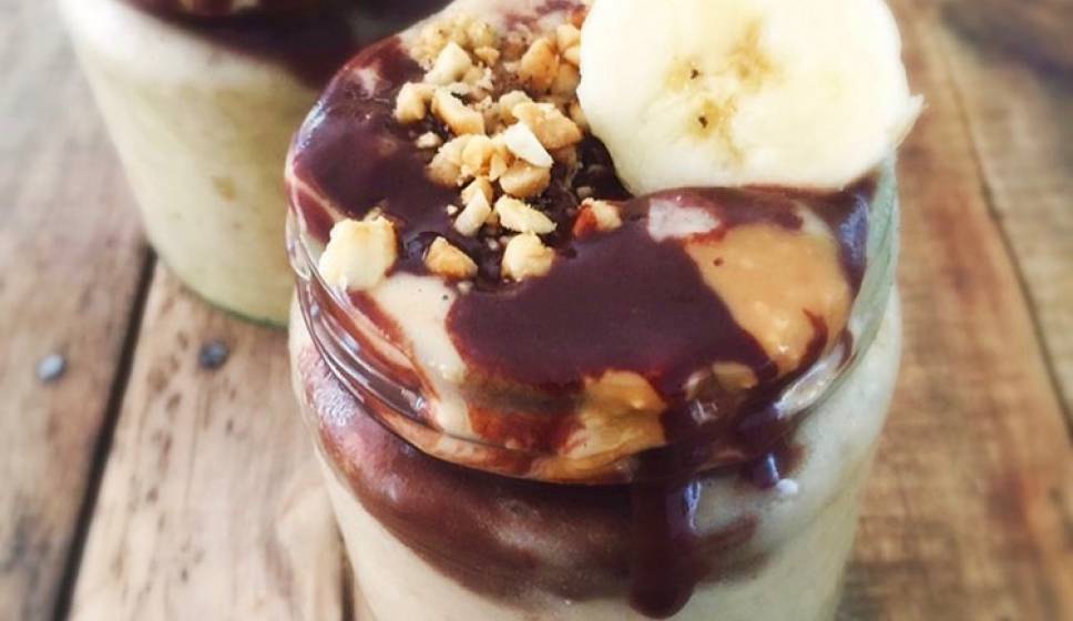‘Snickers’ Chocolate Peanut Butter Banana Ice Cream
