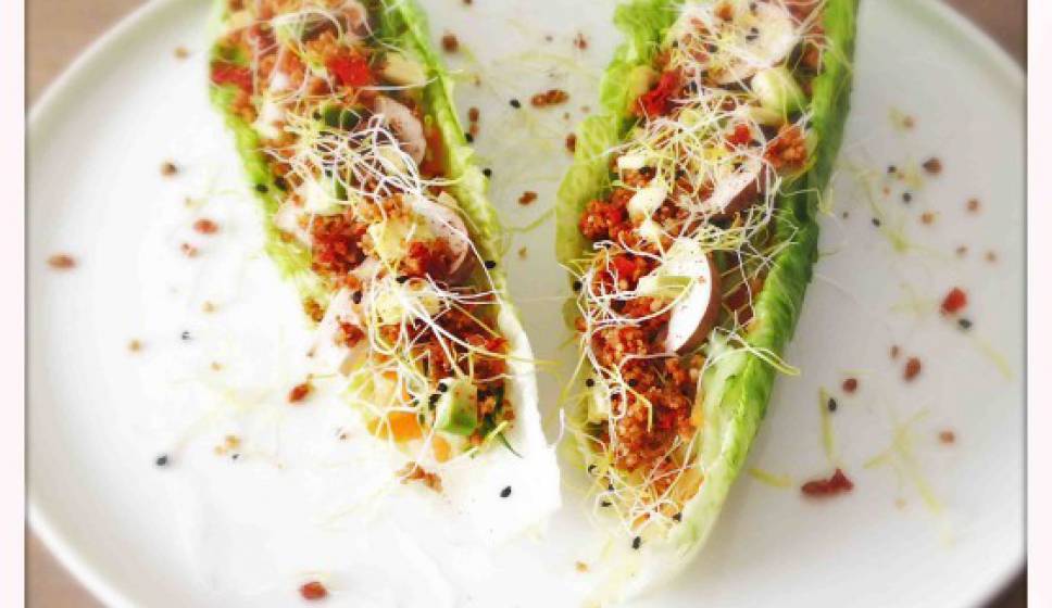 Romaine Lettuce Wraps with Italian Sundried Tomato Spread