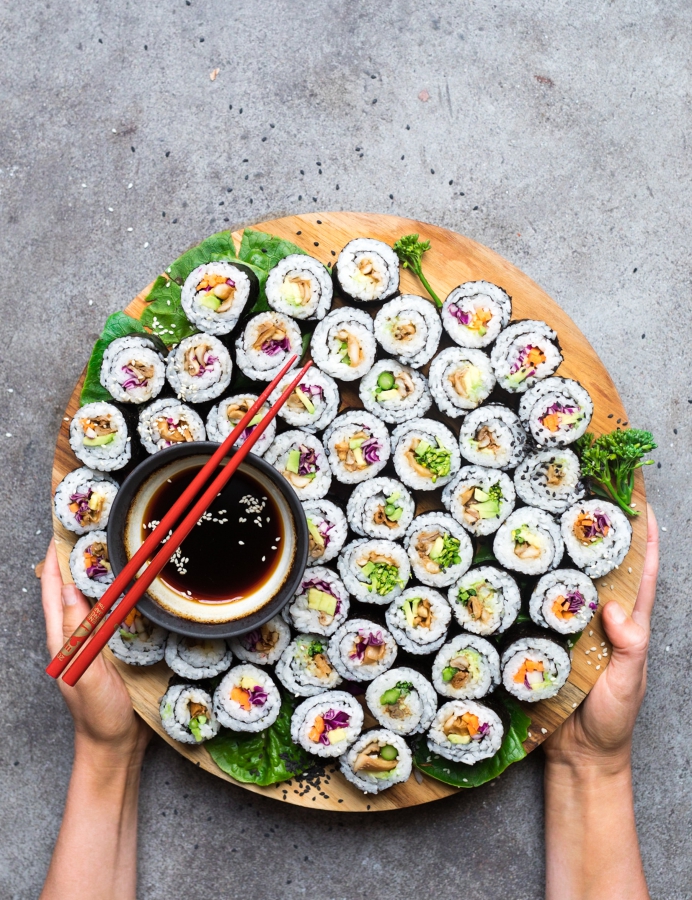 Mushroom Avocado Sushi Rolls (Vegan, Gluten Free) + 4 NoRice Sushi Ideas