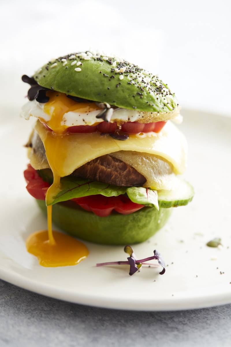 Avocado Breakfast Burger from our new keto cookbook 'Go Keto'