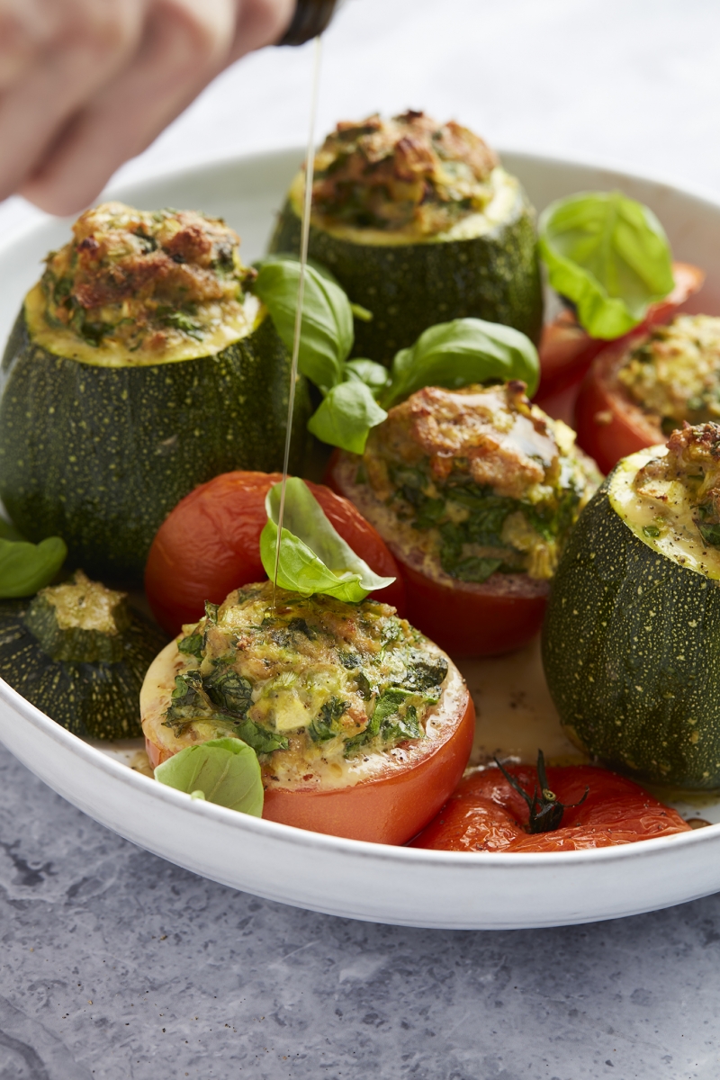 Stuffed Vegetables with Chicken from my low carb cookbook 'Keto in 15 Minuten'