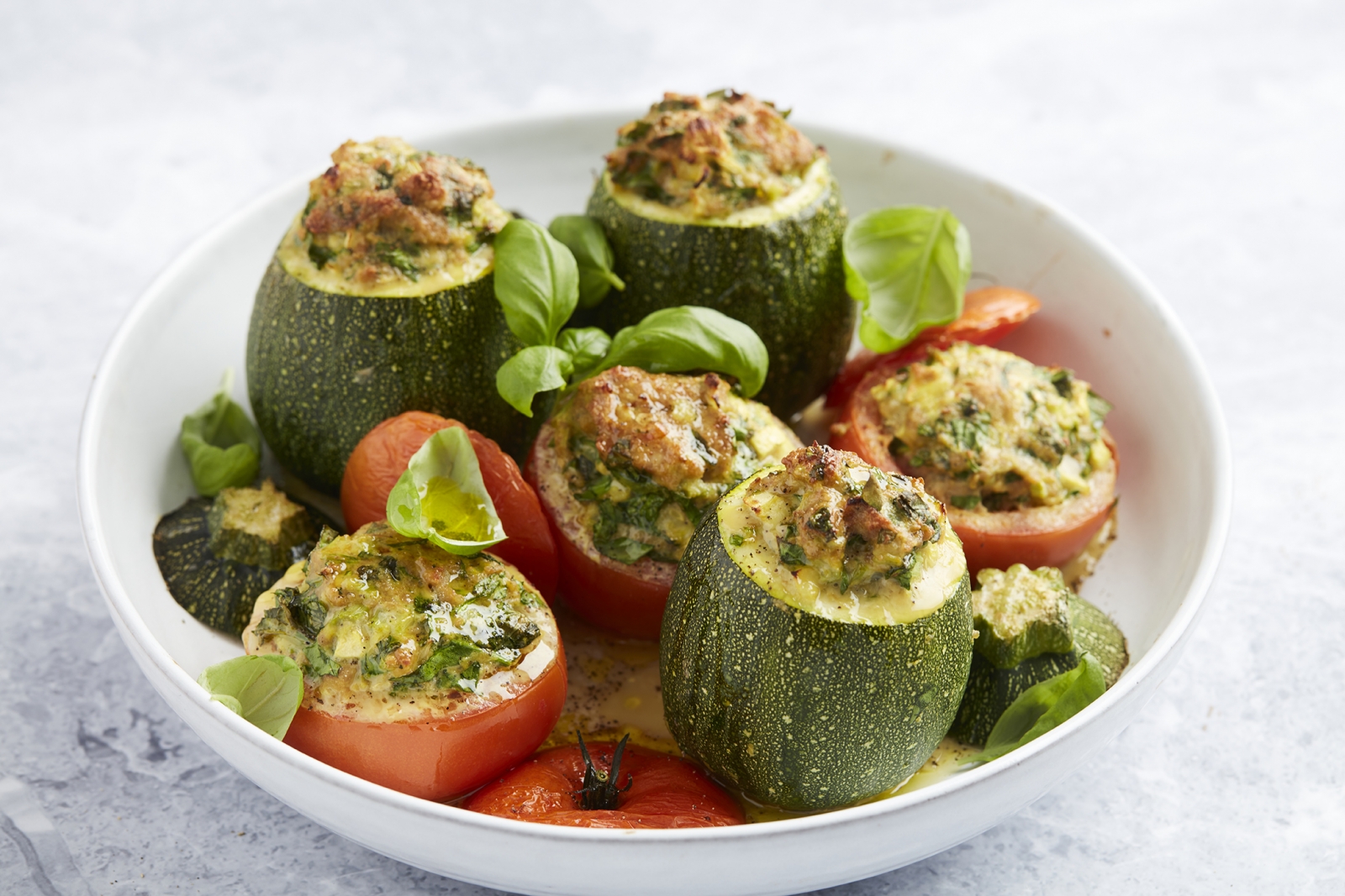 Stuffed Vegetables with Chicken from my low carb cookbook 'Keto in 15 Minuten'