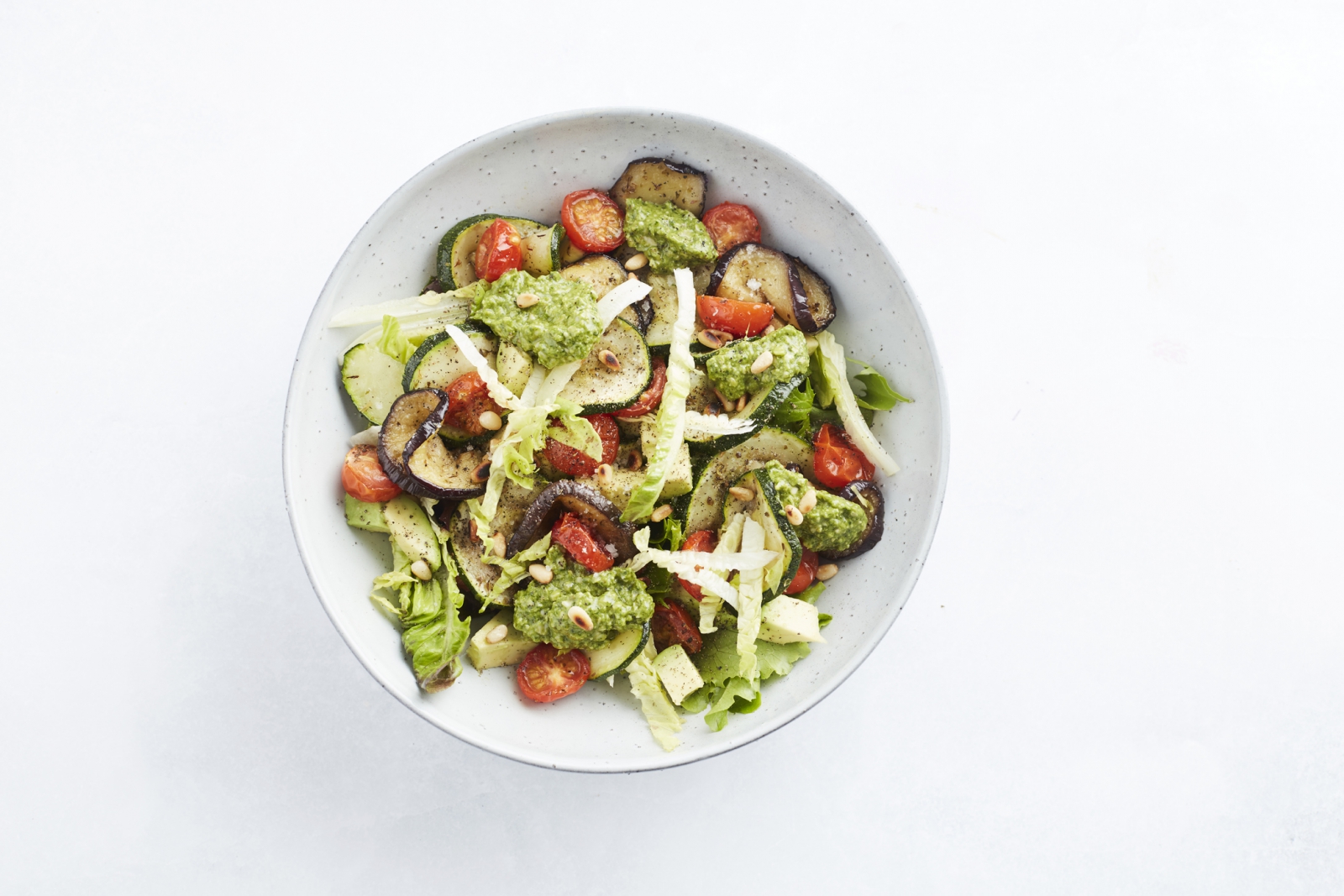 Grilled vegetable salad with pesto from our Start to Keto eBook