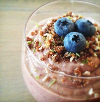 Banana Blueberry Mousse with Lime Fig Crumble