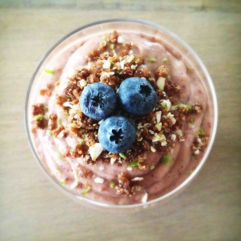 Banana Blueberry Mousse with Lime Fig Crumble