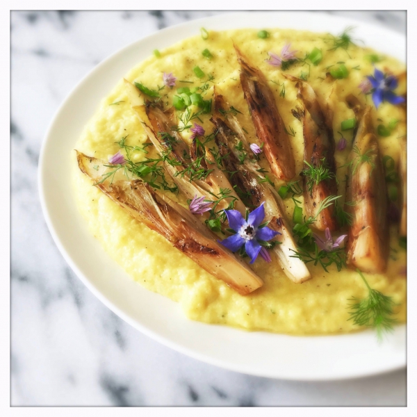 Creamy Polenta with Caramelized Belgian Endive