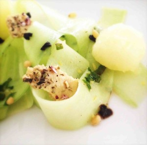 Cucumber Honeydew Salad with Sweet Mint Dressing