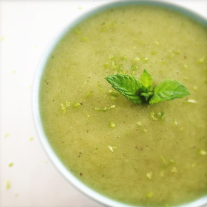 Cucumber Honeydew Soup with Fresh Mint