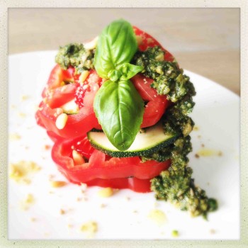 Heirloom Tomato Pesto Stack (Perfect for Your Next Summer Party!)