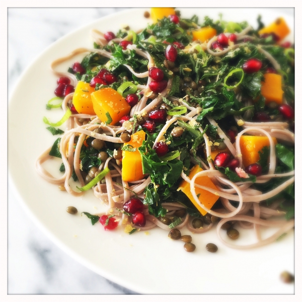 Pasta with Roasted Butternut Squash and Kale