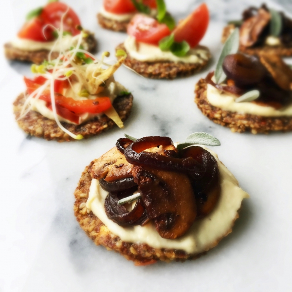 Vegan Pizza Bites with Cashew Cheese, 3 ways (gluten free)