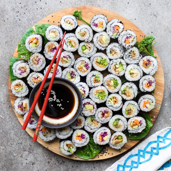 Mushroom Avocado Sushi Rolls (Vegan, Gluten Free) | Inspiration: Anett Velsberg